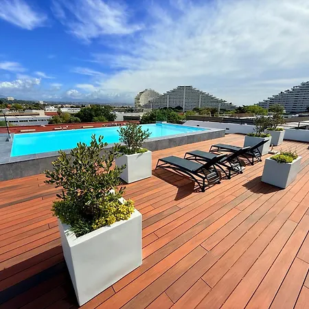 3 Pieces Neuf Sur Jardin Piscine Debordement En Rooftop Vue Et Montagnes Parking Gratuit Climatisation 2 Villeneuve-Loubet