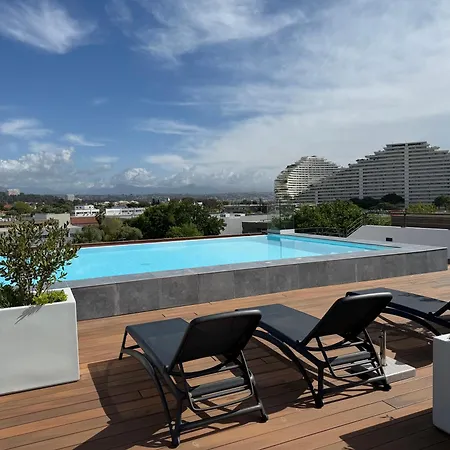 شقة 3 Pieces Neuf Sur Jardin Piscine Debordement En Rooftop Vue Et Montagnes Parking Gratuit Climatisation 2 *